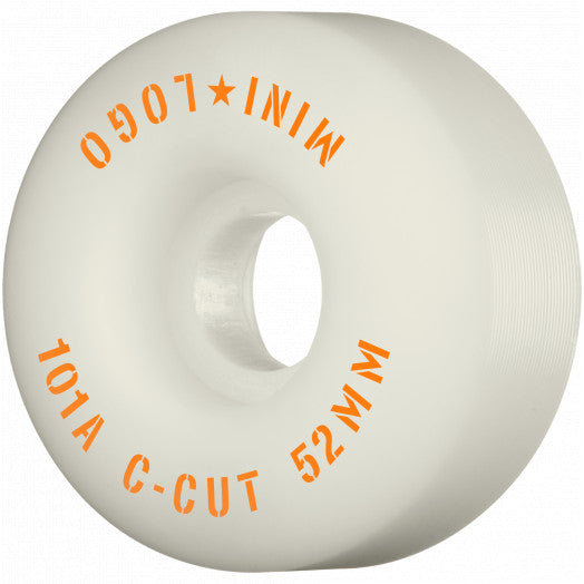 MINI LOGO WHEELS WHITE C-CUT 101A (52MM/53MM/54MM) - The Drive Skateshop