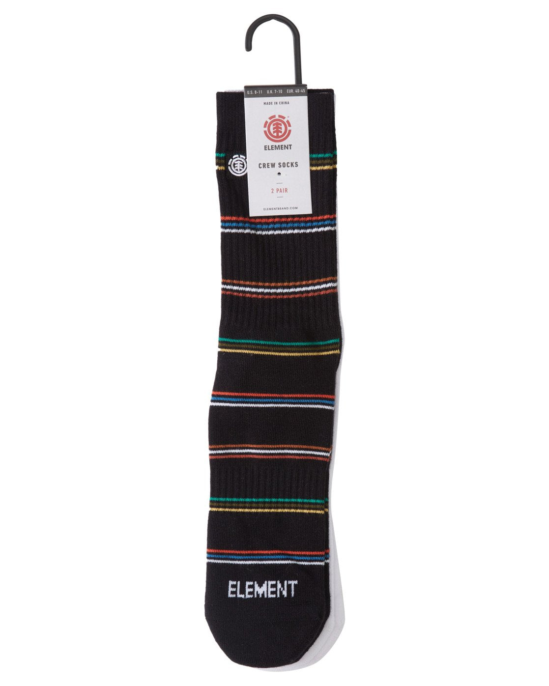 ELEMENT SOCKS FRONTBOARDED BLACK/WHITE