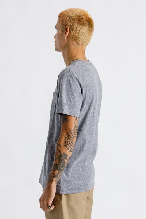 BRIXTON BASIC S/S PREM TEE - HEATHER GREY - The Drive Skateshop