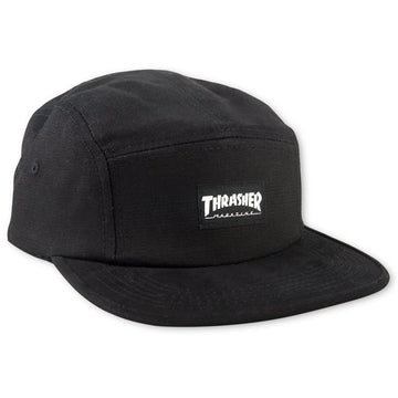 THRASHER BLACK 5 PANEL CAP BLACK - The Drive Skateshop