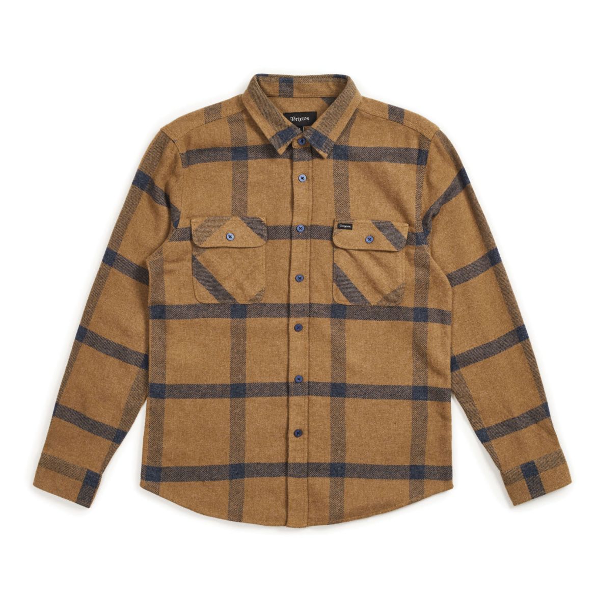 BOWERY L/S FLANNEL - GOLD/NAVY - The Drive Skateshop