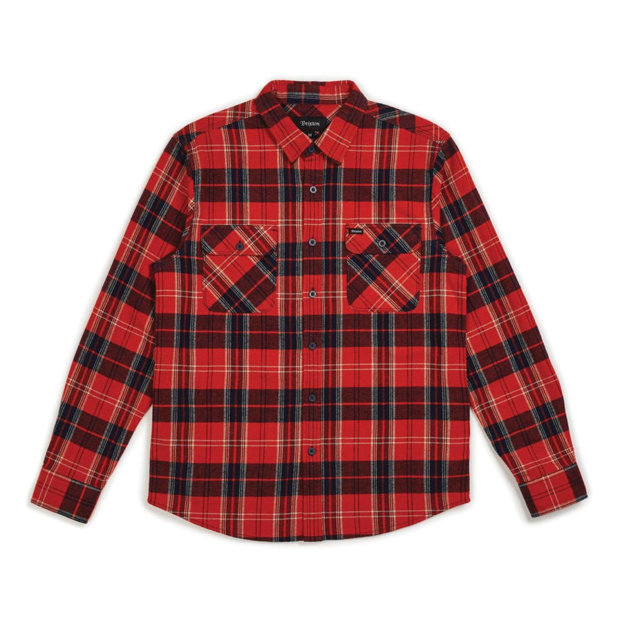 BOWERY L/S FLANNEL RED/NAVY - The Drive Skateshop