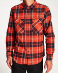BOWERY L/S FLANNEL RED/NAVY - The Drive Skateshop