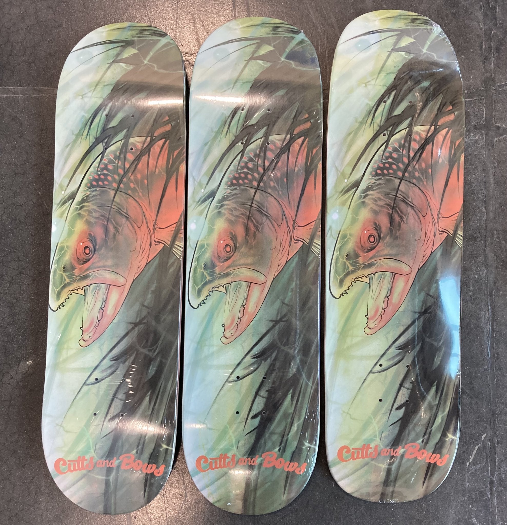 CUTTS AND BOWS DECK - BULL TROUT SHAPED (8.7") - The Drive Skateshop