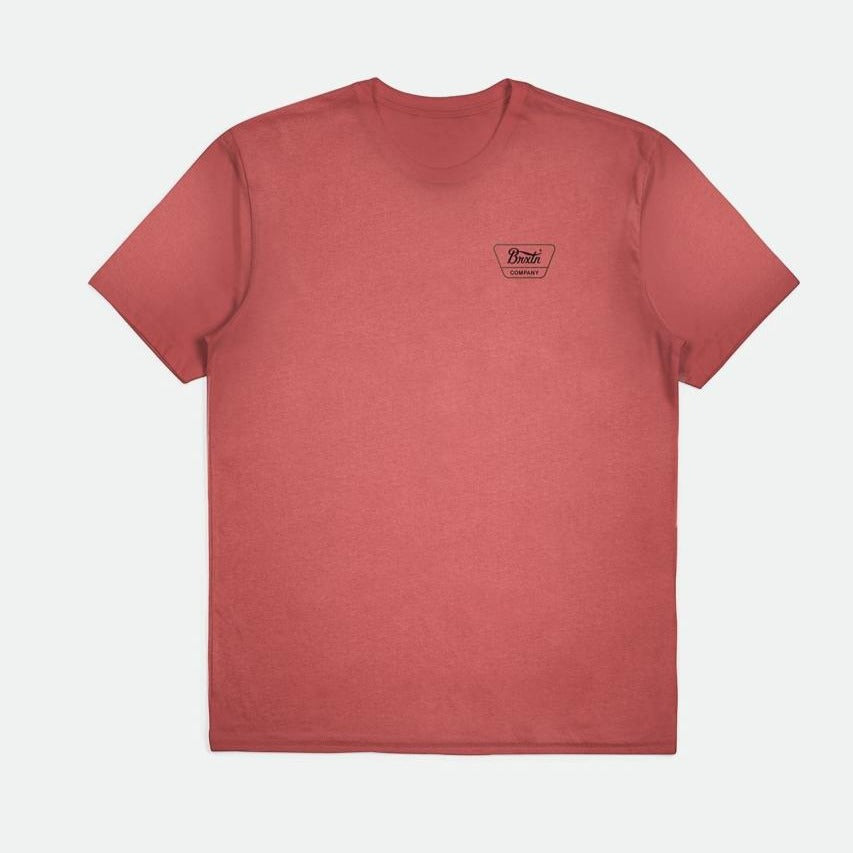 BRIXTON LINWOOD TEE DUSTY CEDAR/DARK EARTH
