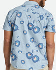 BRIXTON CHARTER PRINT S/S WOVEN DUSTY BLUE/PACIFIC BLUE/CORAL
