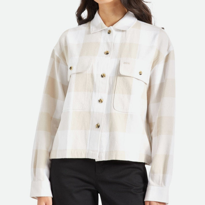 BRIXTON WOMENS L/S BOWERY FLANNEL WHITE