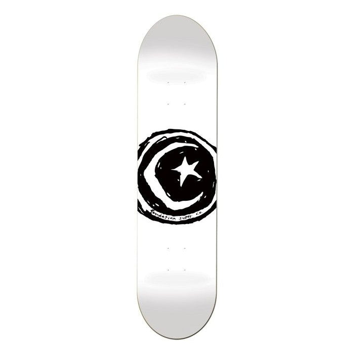 FOUNDATION DECK - STAR AND MOON WHITE (8.25&quot;) - The Drive Skateshop