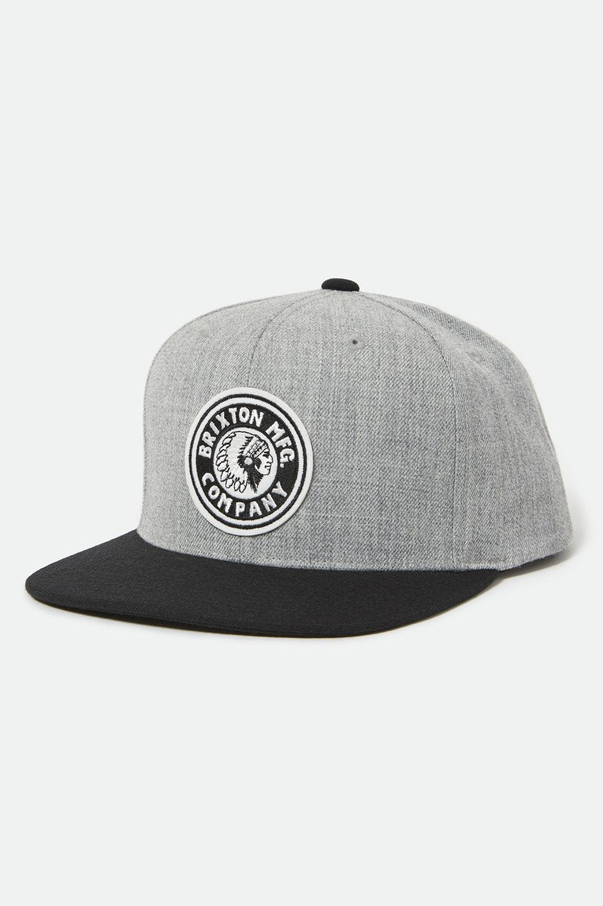 BRIXTON RIVAL SNAPBACK MEDIUM PROFILE HEATHER GREY/BLACK