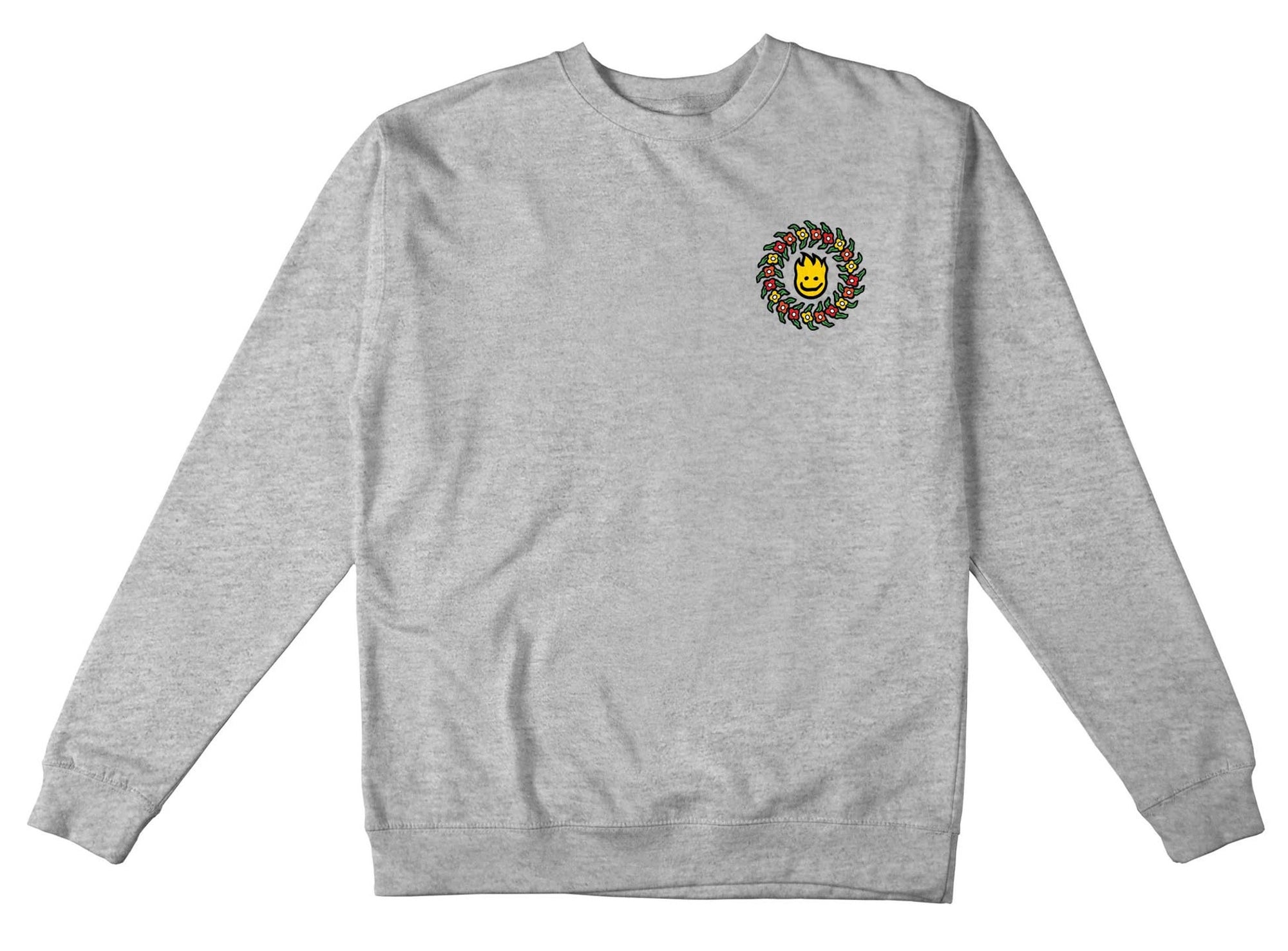SPITFIRE GONZ FLOWER SWIRL CREWNECK GREY HEATHER