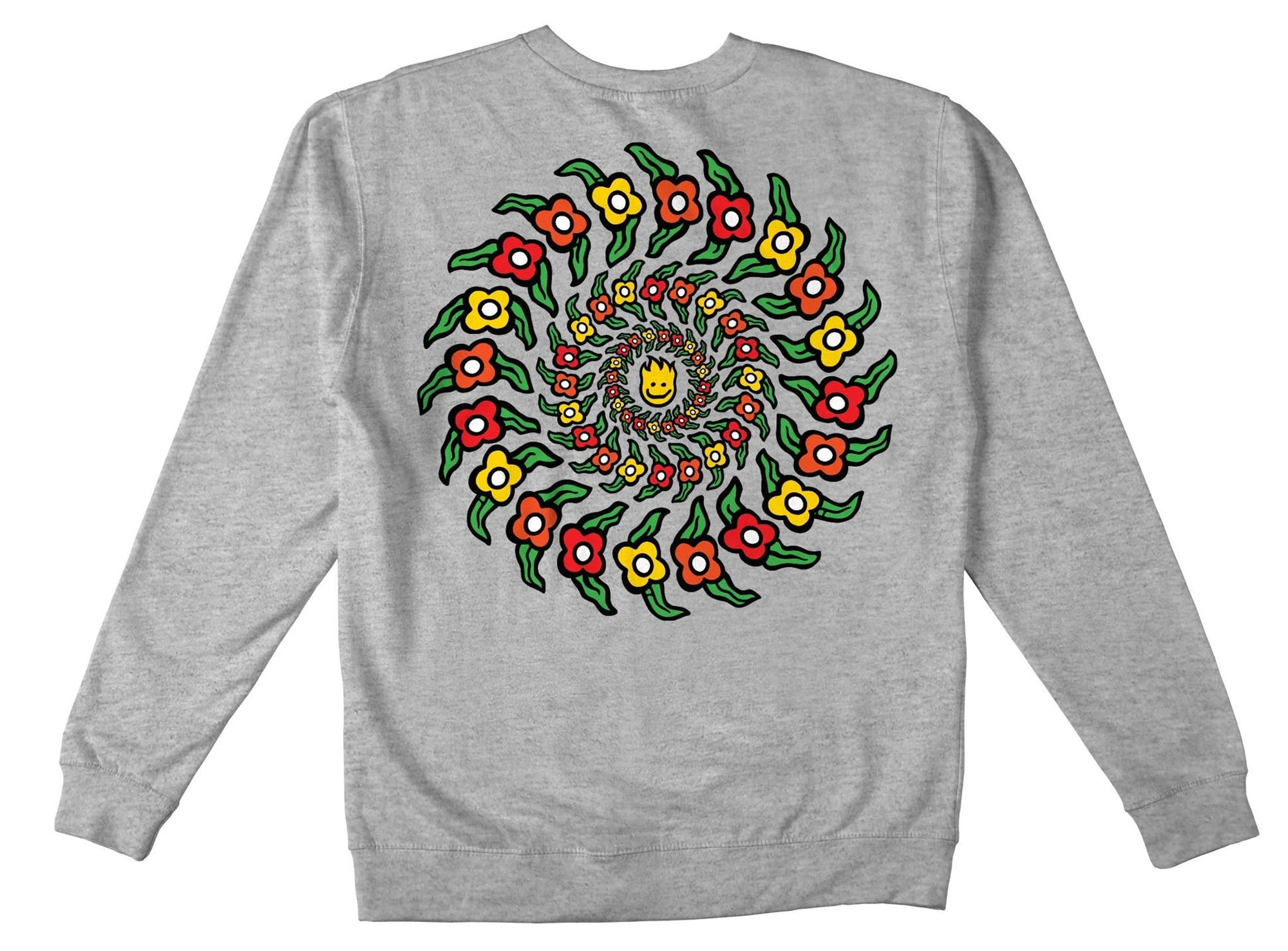 SPITFIRE GONZ FLOWER SWIRL CREWNECK GREY HEATHER