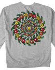 SPITFIRE GONZ FLOWER SWIRL CREWNECK GREY HEATHER