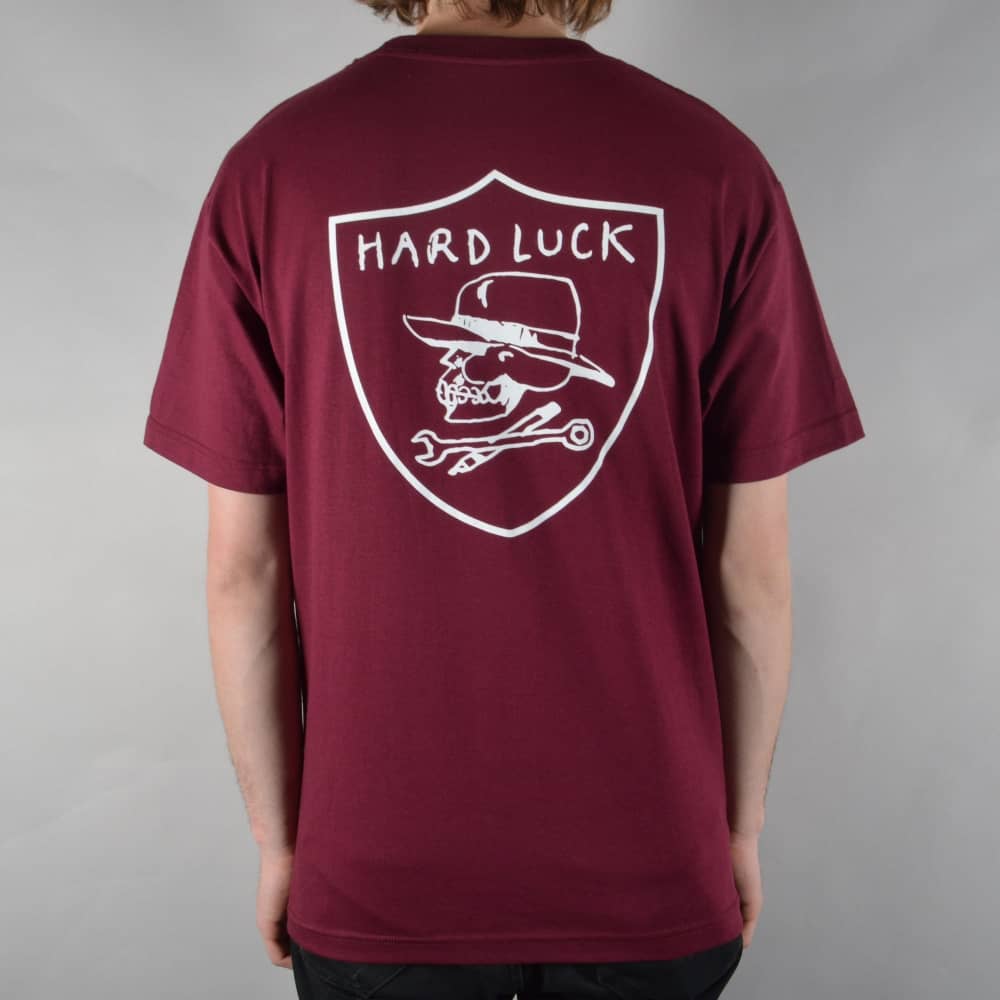 HARD LUCK S/S T-SHIRT - HARD SIX BURGUNDY - The Drive Skateshop