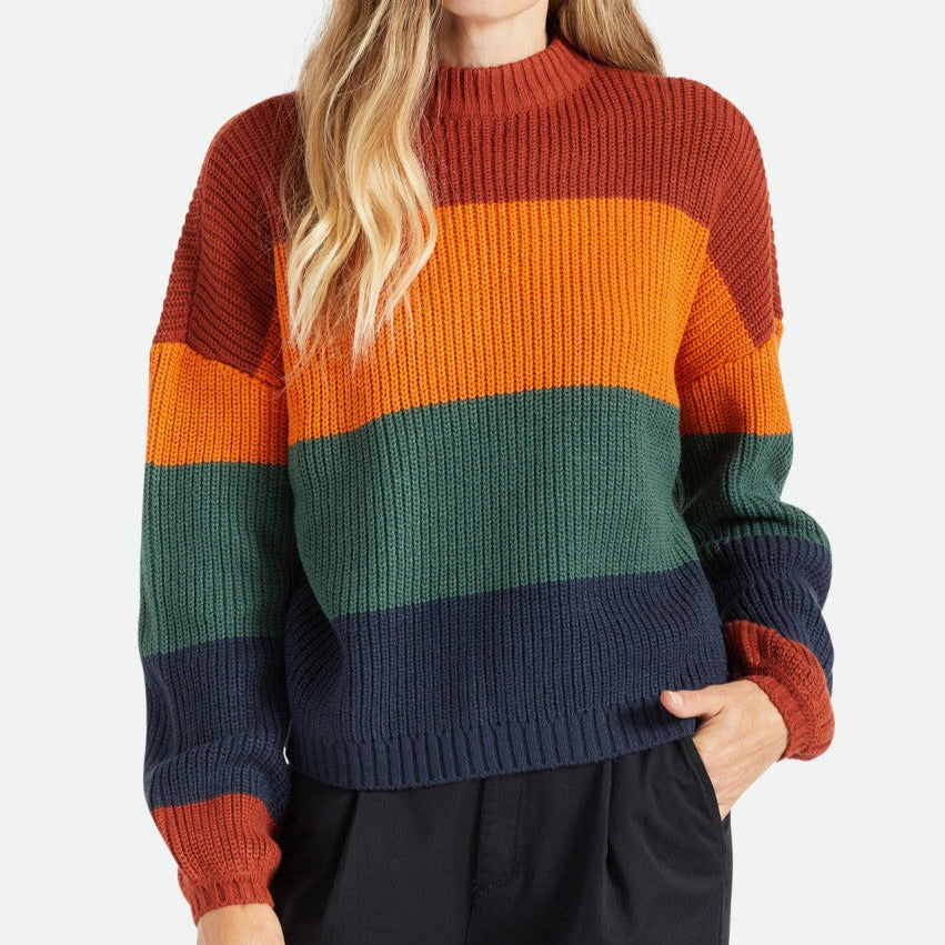 BRIXTON WOMENS MADERO SWEATER BURNT HENNA