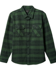 BRIXTON L/S BOWERY HEAVY WEIGHT FLANNEL FOREST GREEN - The Drive Skateshop