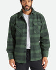 BRIXTON L/S BOWERY HEAVY WEIGHT FLANNEL FOREST GREEN - The Drive Skateshop