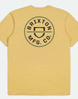 BRIXTON T-SHIRT CREST II ANTIQUE GOLD - The Drive Skateshop