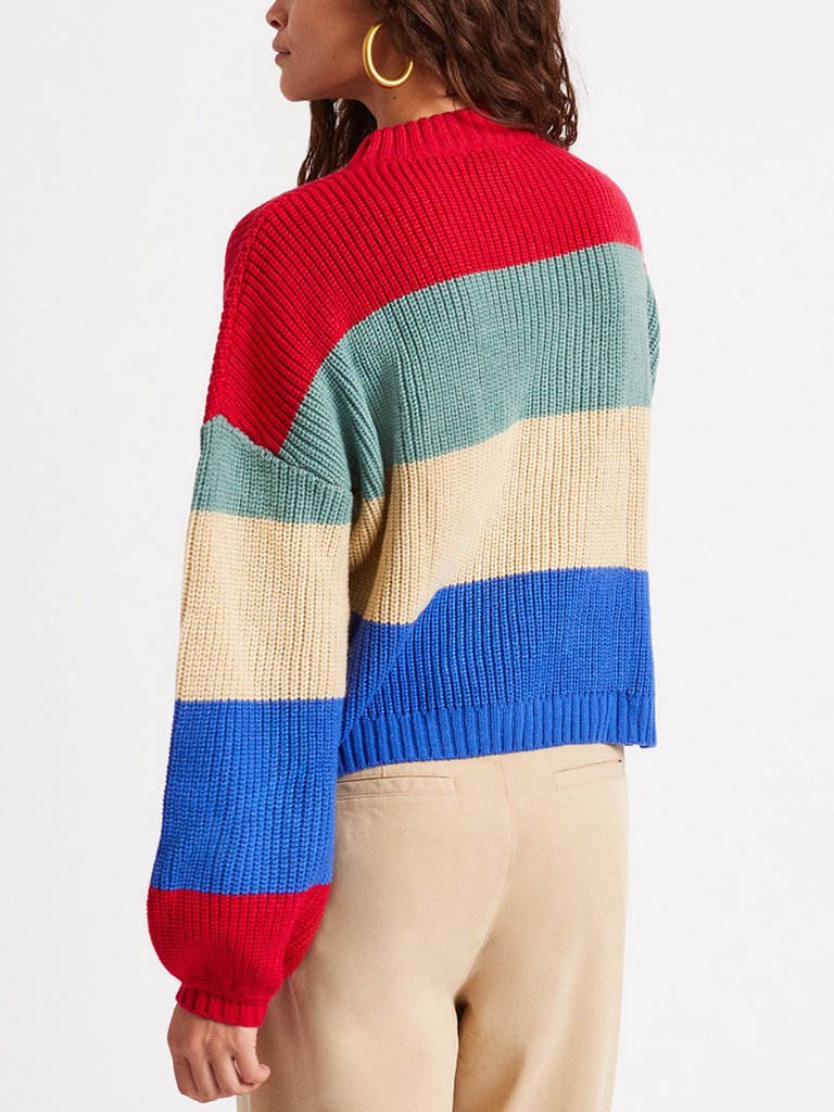 BRIXTON MADERO SWEATER - ROSE RED - 100% ACRYLIC - The Drive Skateshop