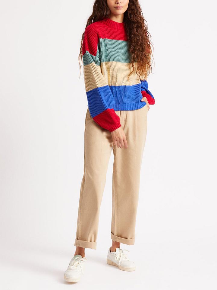 BRIXTON MADERO SWEATER - ROSE RED - 100% ACRYLIC - The Drive Skateshop