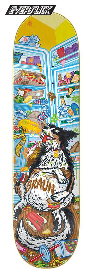 SANTA CRUZ EVERSLICK SLICK BOTTOM BRAUN MUNCHIES DECK (8.25