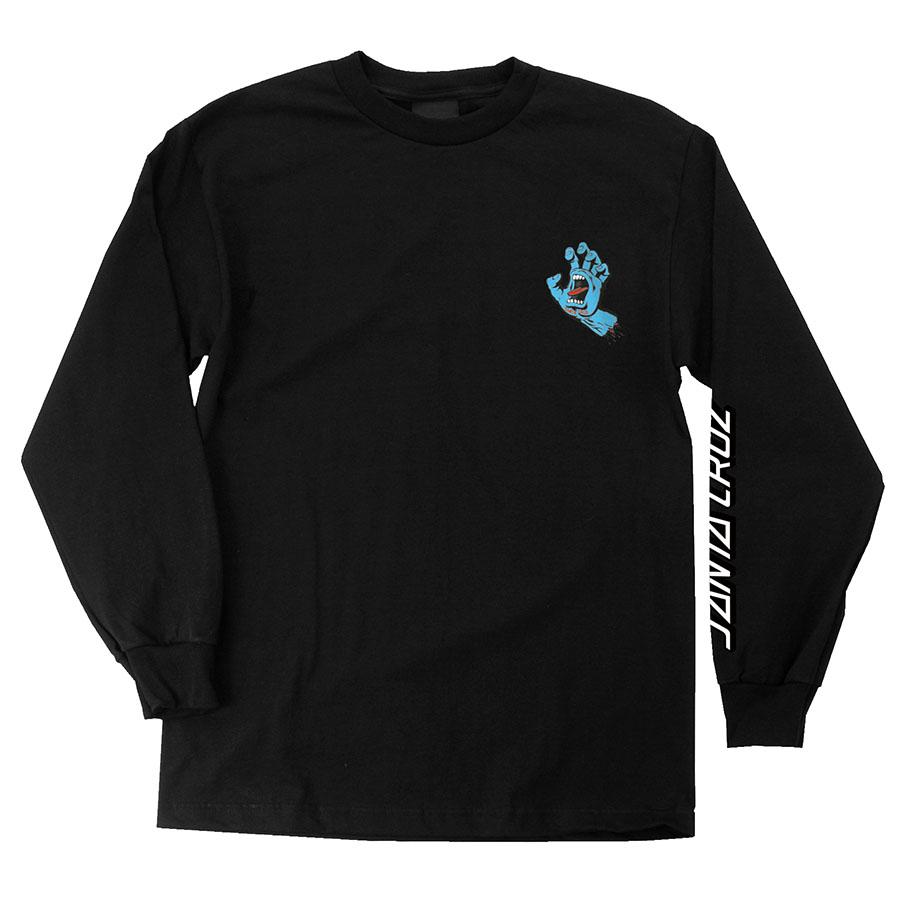 SANTA CRUZ L/S T-SHIRT SCREAMING HAND BLACK