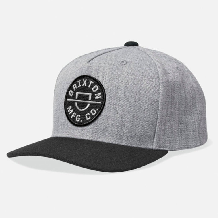 BRIXTON CREST C MP SNAPBACK HEATHER GREY/BLACK 
