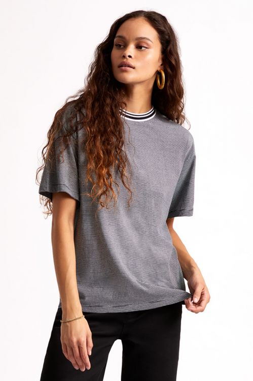 BRIXTON MONTGOMERY TEE - BLACK - 100% COTTON - The Drive Skateshop