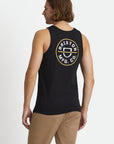 BRIXTON CREST TANK TOP BLACK/BLONDE - The Drive Skateshop