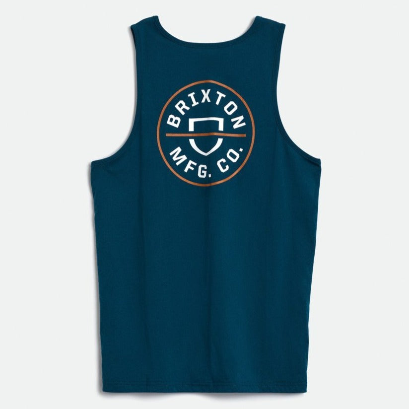 BRIXTON CREST TANK TOP MARINE BLUE - The Drive Skateshop