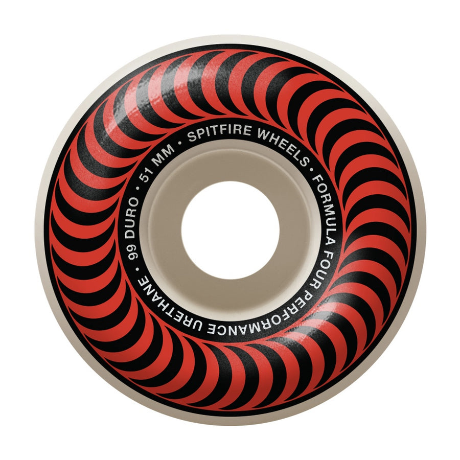 SPITFIRE WHEELS - FORMULA 4 CLASSICS RED 99A (51MM) - The Drive Skateshop