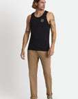 BRIXTON CREST TANK TOP BLACK/BLONDE - The Drive Skateshop