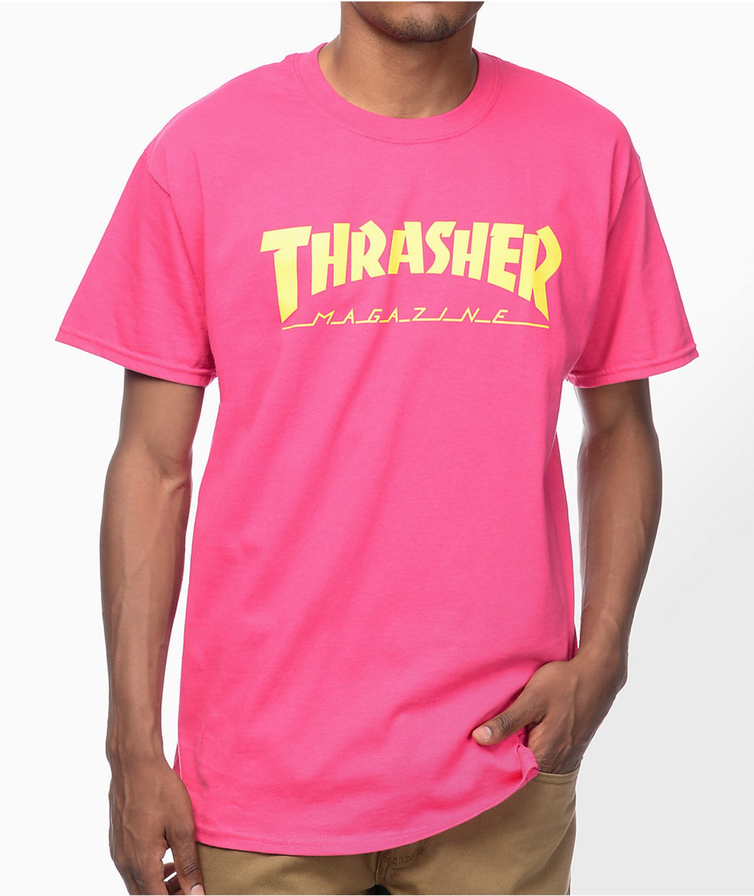 THRASHER SKATE MAG TEE PINK - The Drive Skateshop