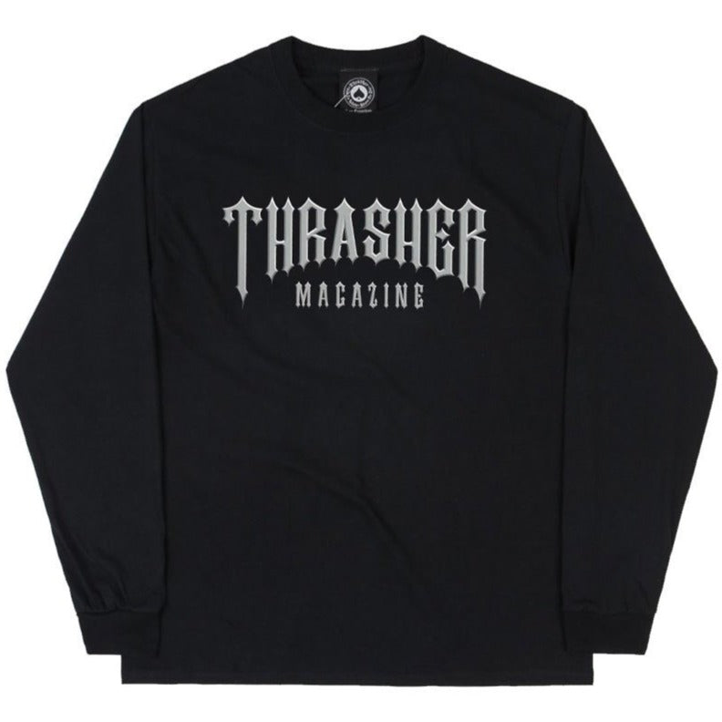 THRASHER L/S T-SHIRT LOW LOW LOGO - BLACK