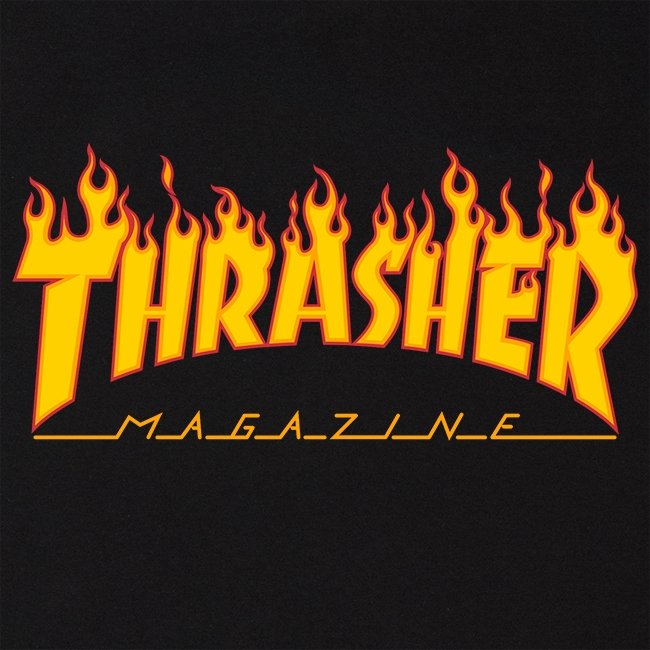 THRASHER FLAME LOGO TEE BLACK - The Drive Skateshop