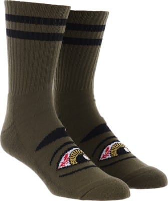 TOY MACHINE SOCKS BLOODSHOT EYE ARMY