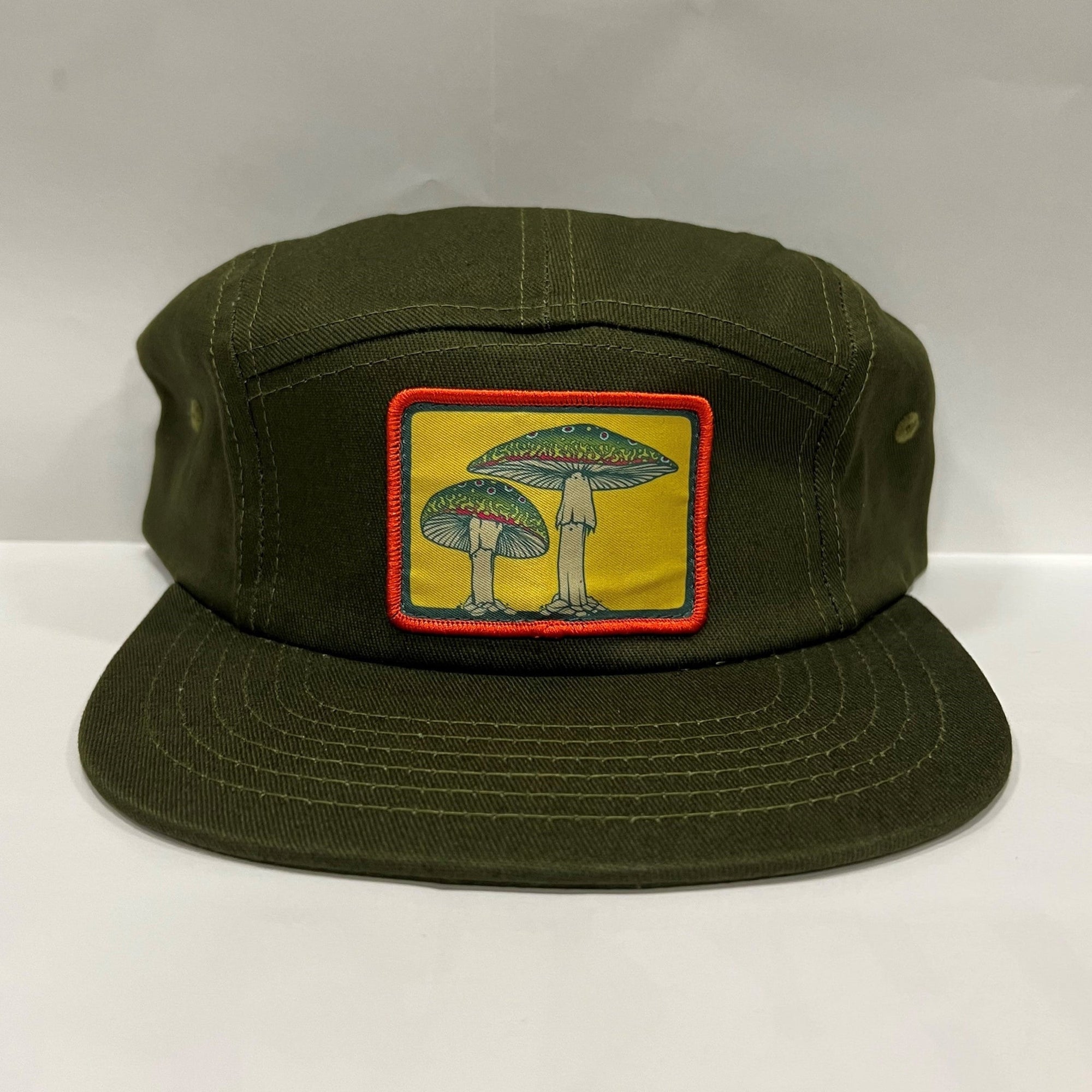 CUTTS AND BOWS &quot;TROUTSHROOMS&quot; 5-PANEL STRAPBACK OLIVE GREEN - The Drive Skateshop