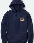 BRIXTON LION CREST HOOD - NAVY - The Drive Skateshop