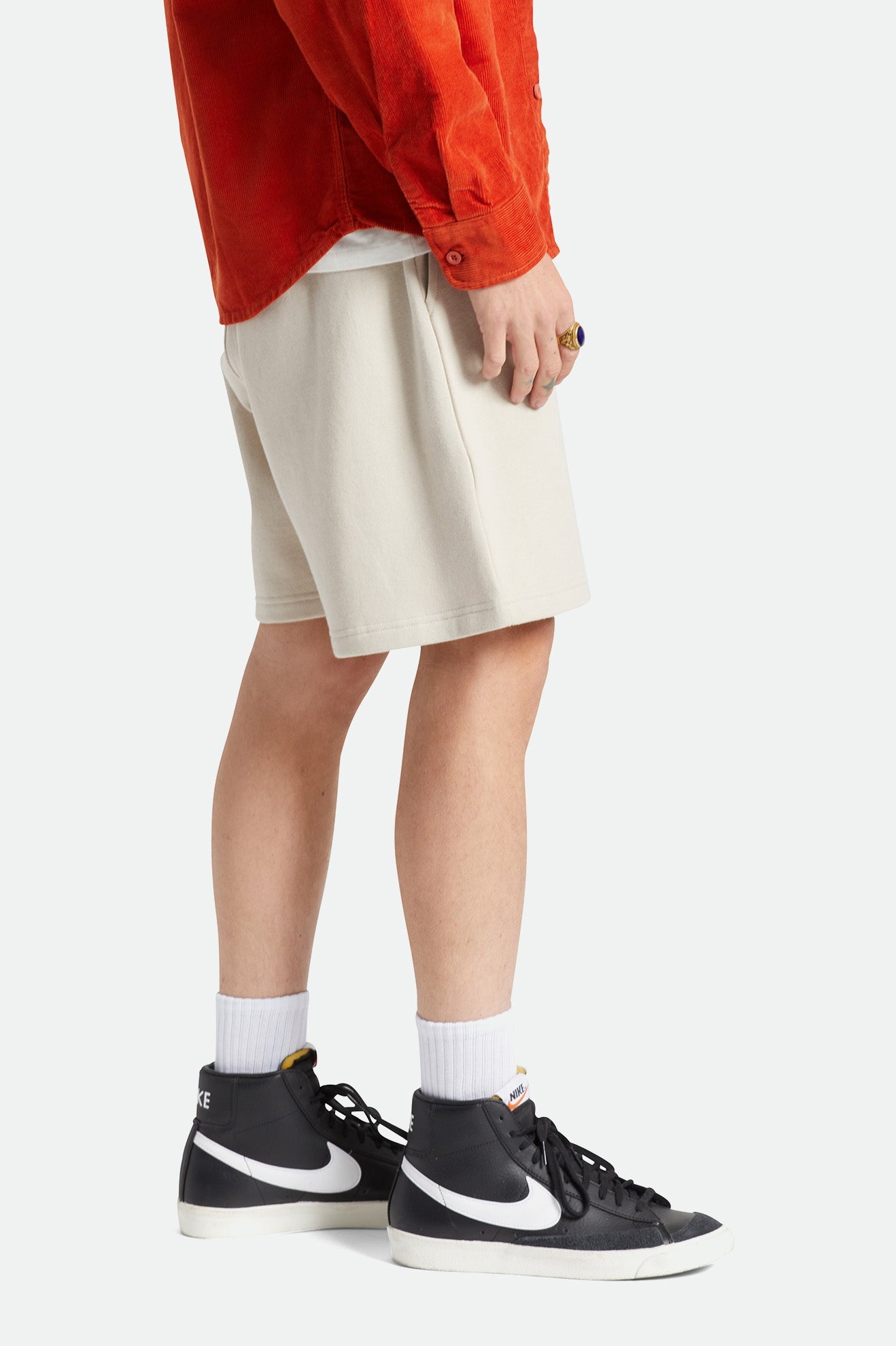 BRIXTON BETA SPLIT FLEECE SHORT - BEIGE