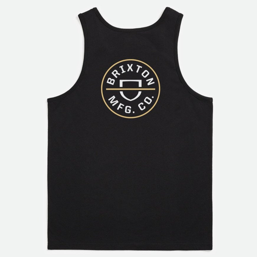 BRIXTON CREST TANK TOP BLACK/BLONDE - The Drive Skateshop