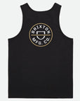 BRIXTON CREST TANK TOP BLACK/BLONDE - The Drive Skateshop