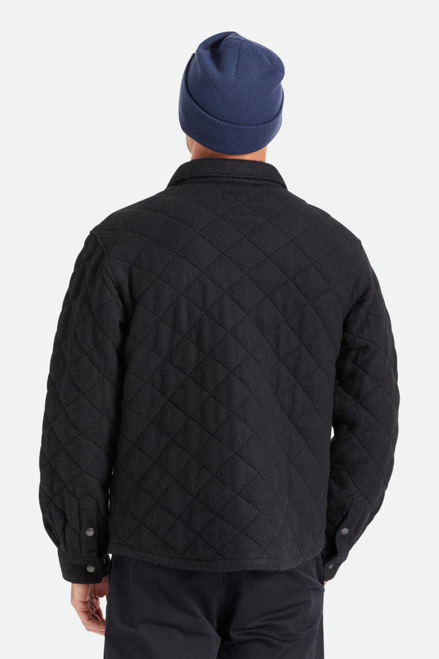 BRIXTON CASS QUILTED FLEECE JACKET BLACK – The Drive Skateboard Shop
