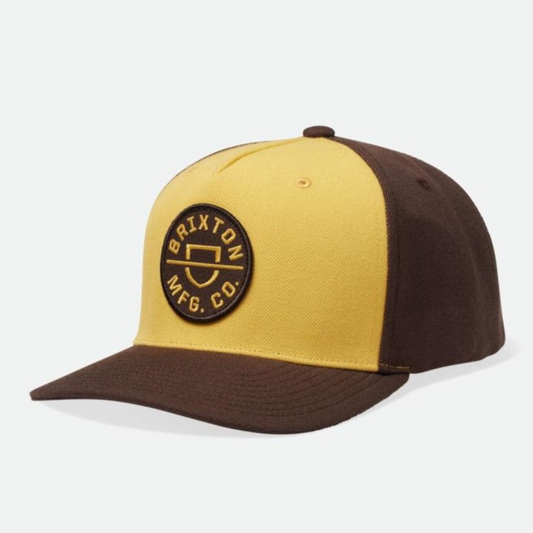 BRIXTON CREST C MP SNAPBACK BRIGHT GOLD/DESERT PALM