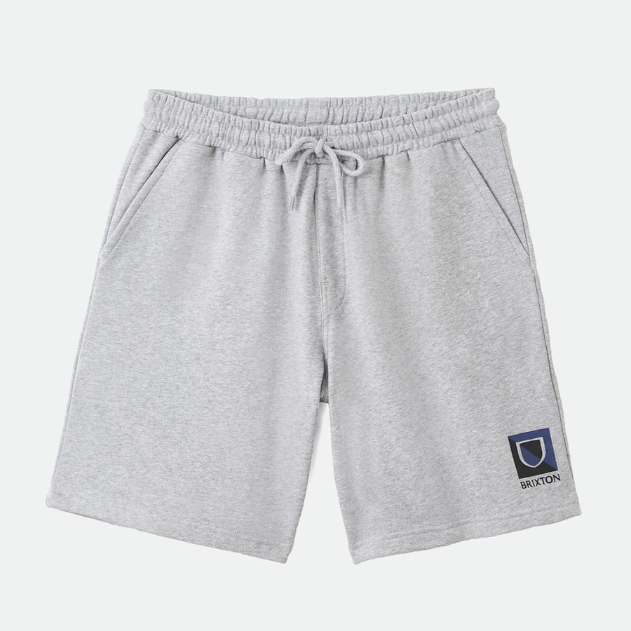 BRIXTON BETA SPLIT FLEECE  SWEAT SHORTS HEATHER GREY