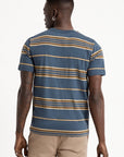 BRIXTON HILT S/S POCKET KNIT WASHED NAVY/BLONDE - The Drive Skateshop