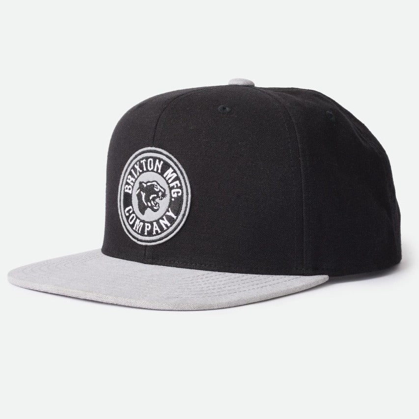 BRIXTON SNAPBACK MEDIUM PROFILE CROSSOVER FORTE BLACK/SILVER